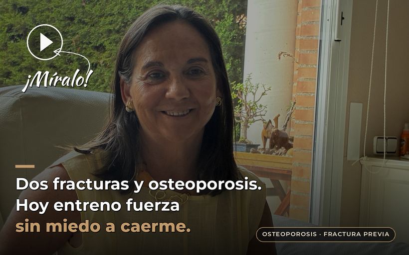 Marisi, 64 años, con osteoporosis y dos fracturas previas: hoy entrena fuerza sin miedo a caerse.